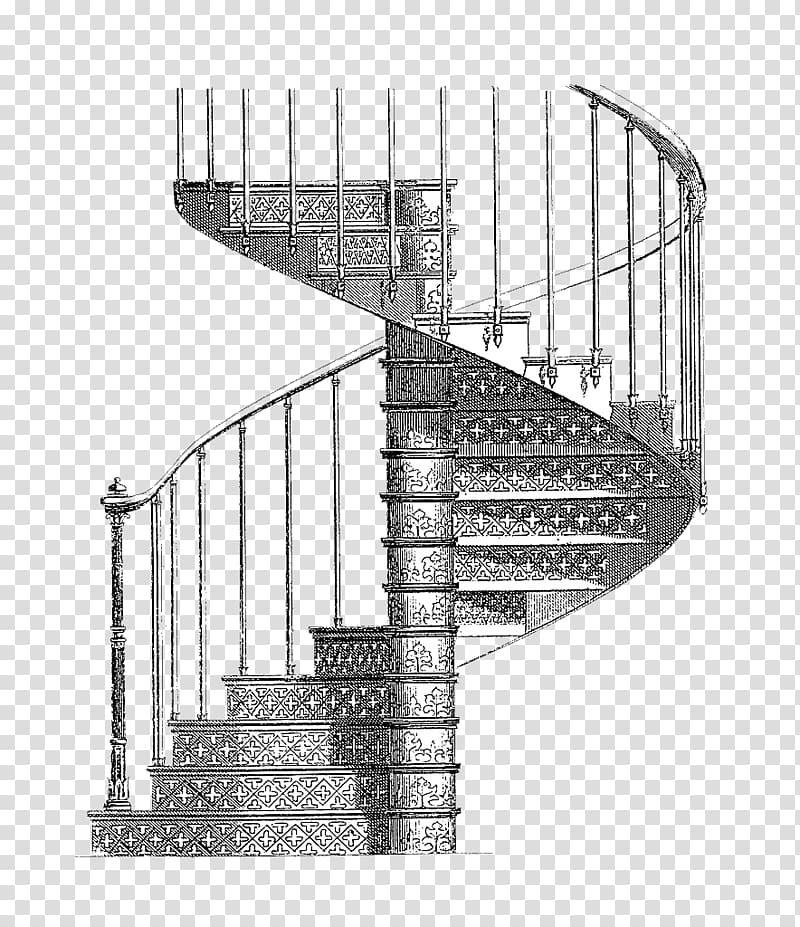 Stairs Cast iron Drawing Csigalxe9pcsu0151 Illustration, Pencil sketching rotary stair manuscript transparent background PNG clipart