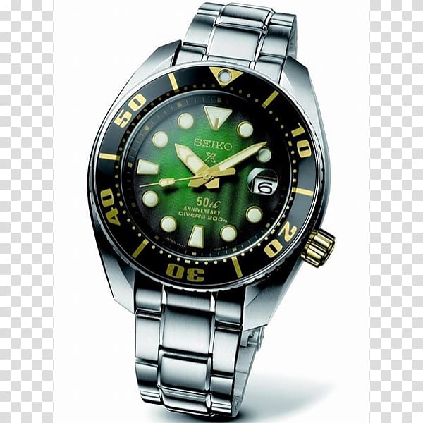 Seiko 5 Watch セイコー・プロスペックス Rolex Submariner, dynamic wave pattern transparent background PNG clipart