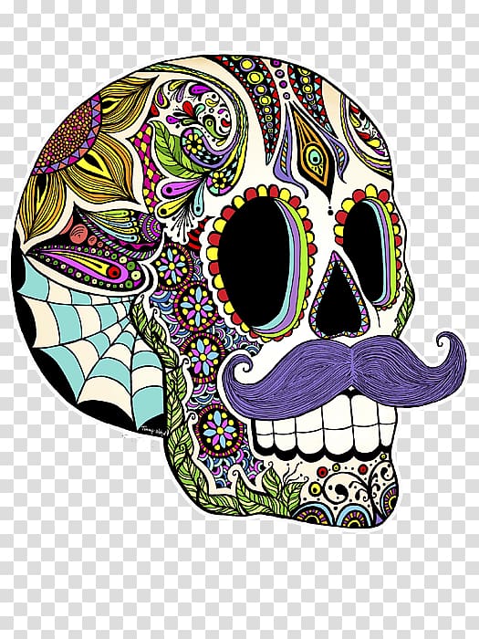 Calavera Mexican cuisine Mexico Day of the Dead Skull, sugar skull transparent background PNG clipart