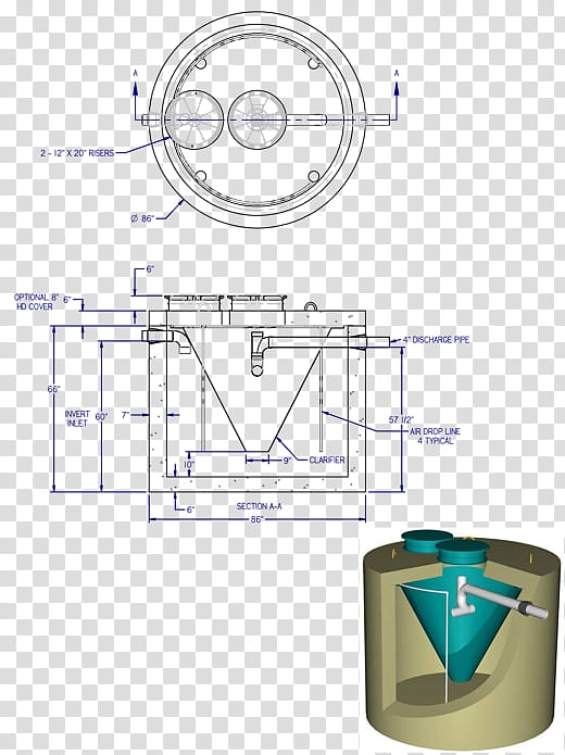 Sewage treatment Septic tank Diagram System Engineering, safe production transparent background PNG clipart
