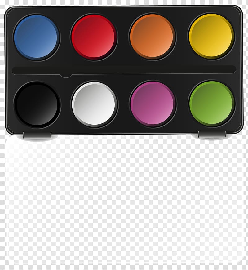 multicolored paint pallet, Watercolor painting , Washable Watercolor Pan Set transparent background PNG clipart