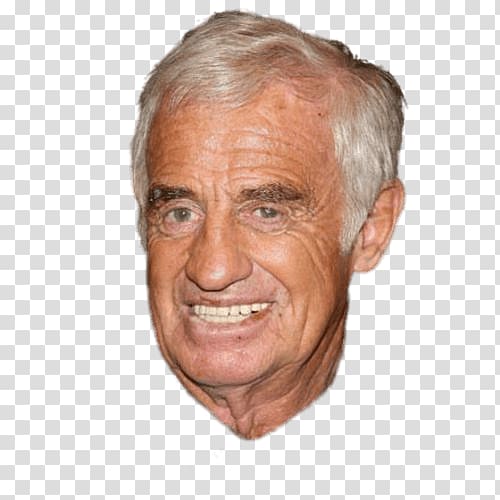 man with white hair , Jean Paul Belmondo Face transparent background PNG clipart