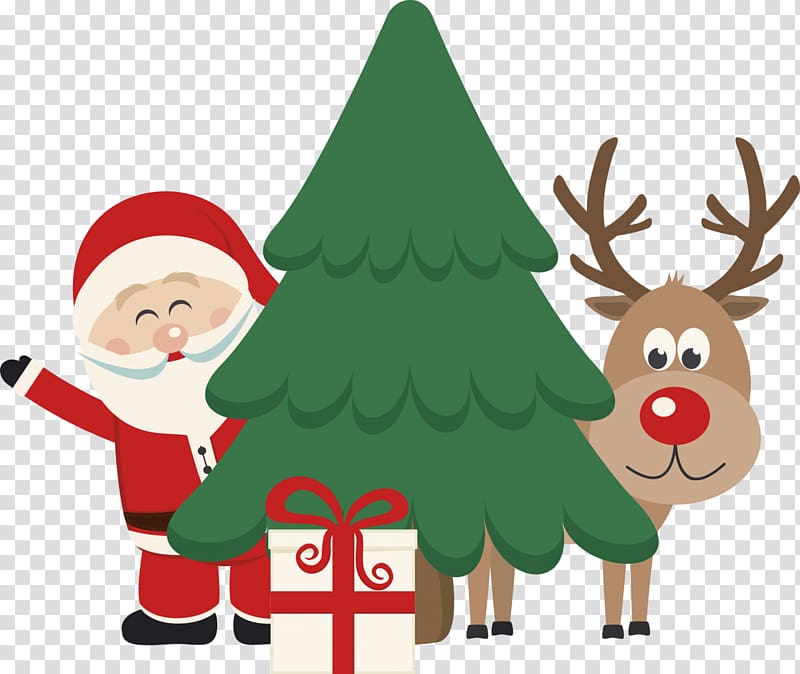 Santa Claus Rudolph Christmas, creative christmas free transparent background PNG clipart