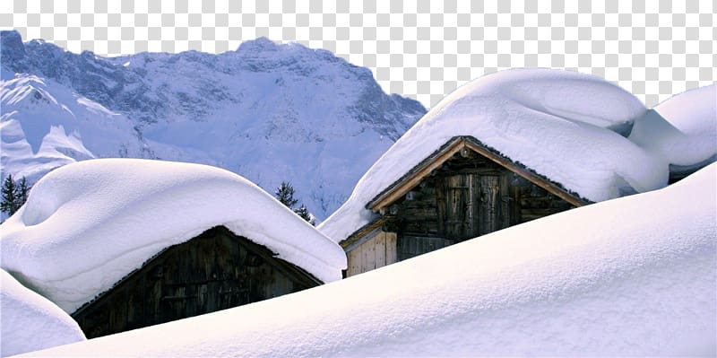 Snow House Roof, Snow village transparent background PNG clipart