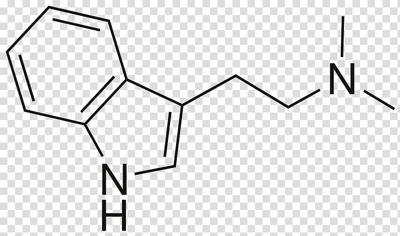 N,N-Dimethyltryptamine Chemical structure 5-MeO-DMT Molecule, chemical transparent background PNG clipart