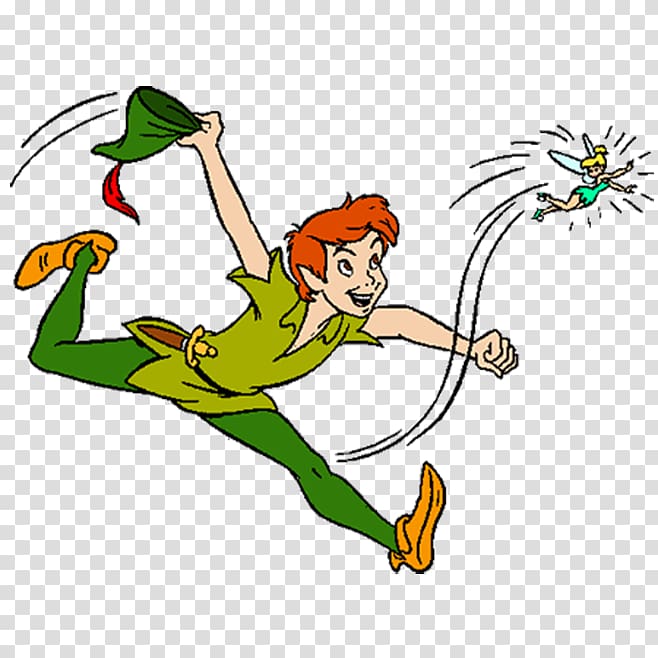 Peter Pan Tinker Bell Peter and Wendy Captain Hook Wendy Darling, Cartoon chasing the elf Peter Pan transparent background PNG clipart