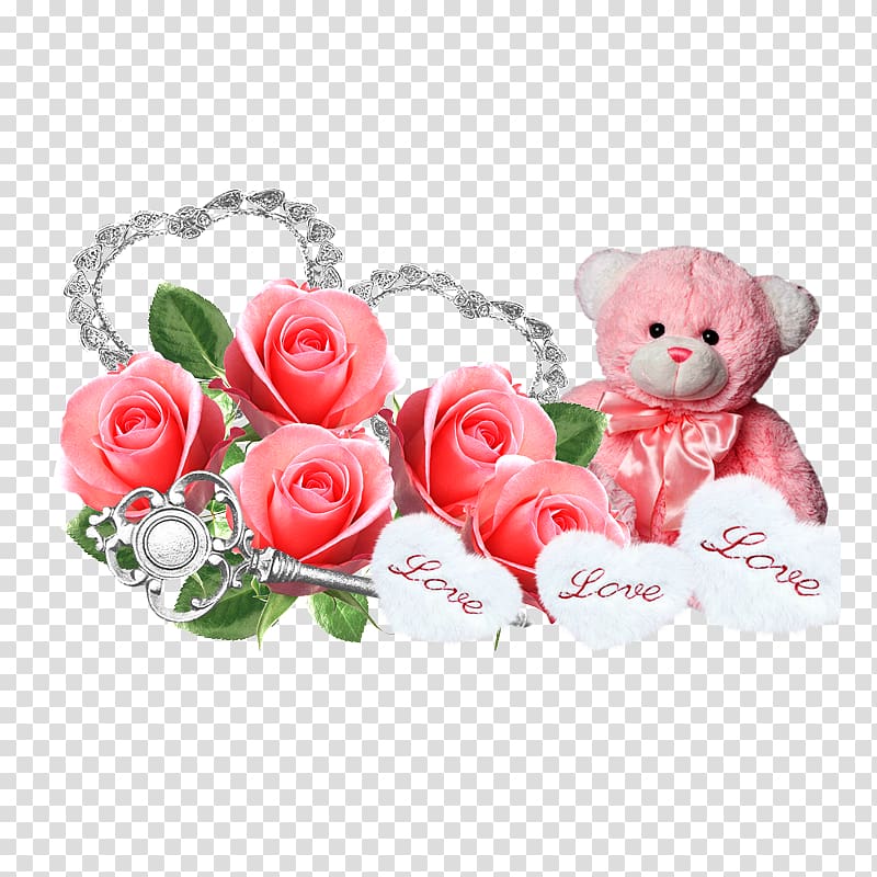 frame Dragon, Fly! Free Love Valentines Day, Romantic roses and cute dolls transparent background PNG clipart