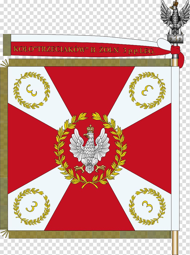 Poland Second Polish Republic 3rd Legions' Infantry Regiment Military colours, standards and guidons, flag border transparent background PNG clipart