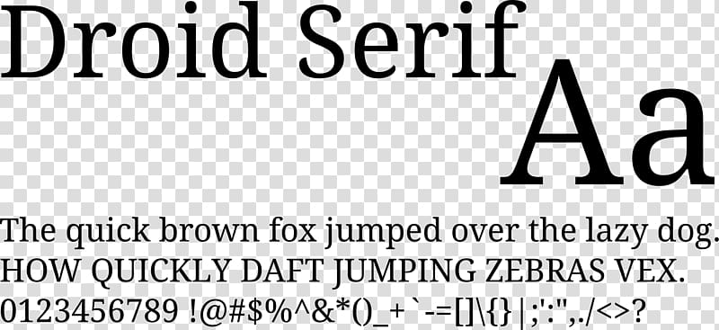 Droid fonts Typeface Serif TrueType Font, android transparent background PNG clipart
