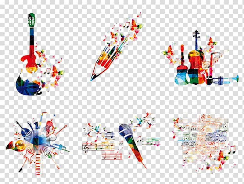 Assorted Color Instrument Painting Music Graphic Design