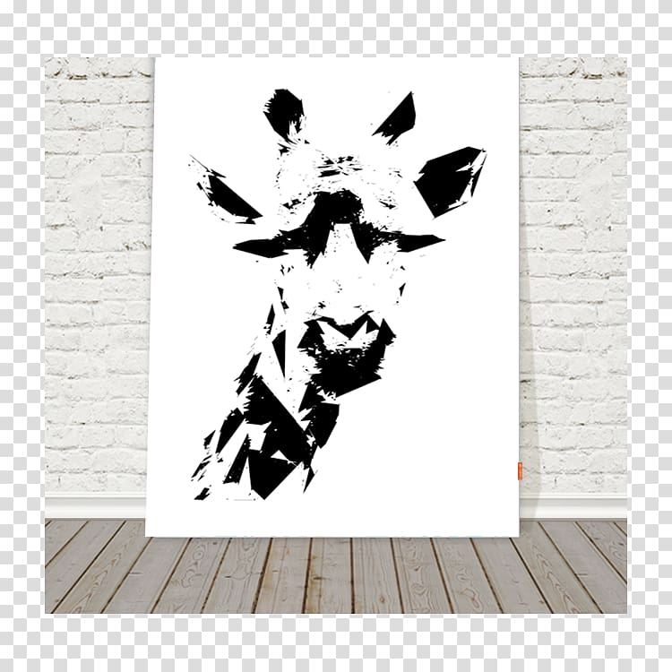 Giraffe Black and white Painting Art Tableau, giraffe transparent background PNG clipart