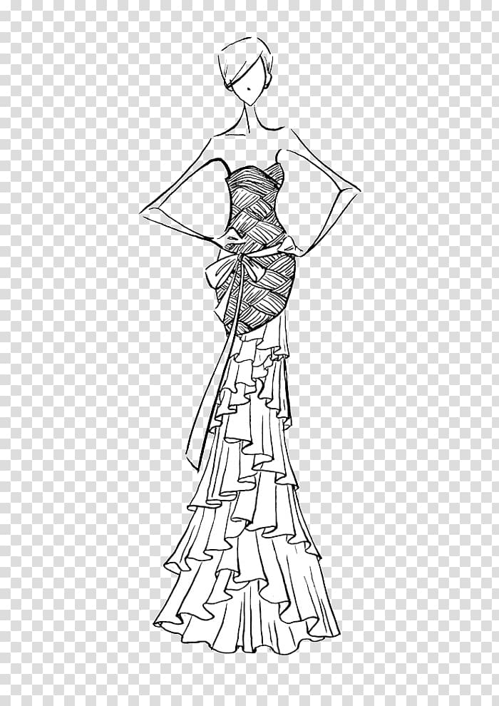 Contemporary Western wedding dress Fashion Illustration, Jane pen beauty transparent background PNG clipart