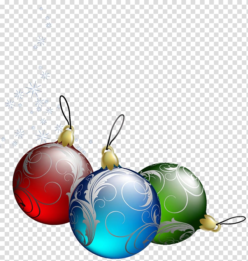 three baubles , Christmas ornament Christmas decoration Christmas tree , Tree Christmas Ornaments transparent background PNG clipart