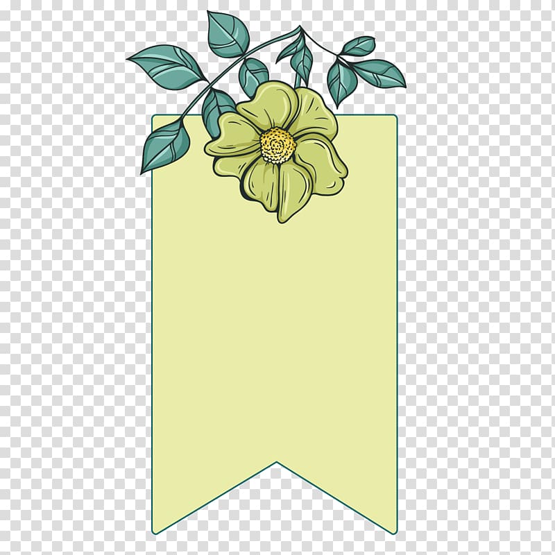 Green Adobe Illustrator, illustration of hand painted green flowers hanging flag border transparent background PNG clipart