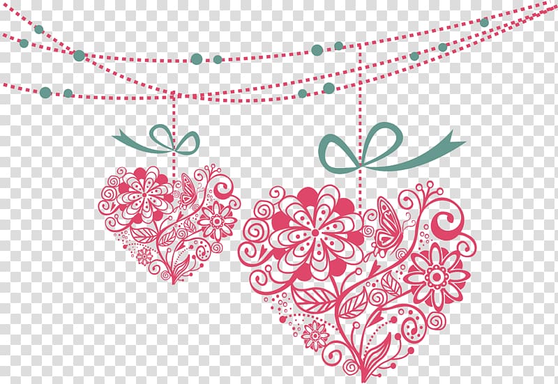 two pink and green heart Christmas baubles illustration, The Wedding Planner & Organizer Paper Gift, love Valentine\'s Day ornaments transparent background PNG clipart