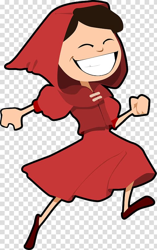 Little Red Riding Hood , Happy Girl transparent background PNG clipart