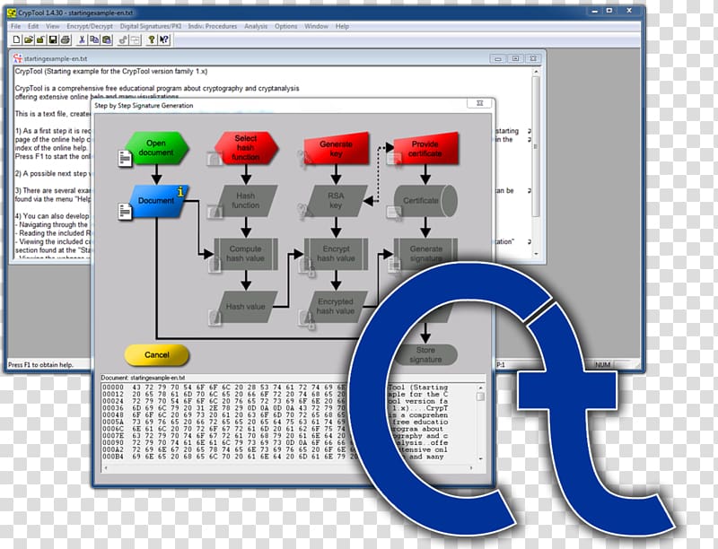 CrypTool Cryptography Computer Software Cryptanalysis Free software, others transparent background PNG clipart
