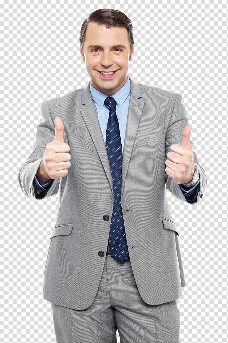 Thumb signal Gesture Man, business man transparent background PNG clipart