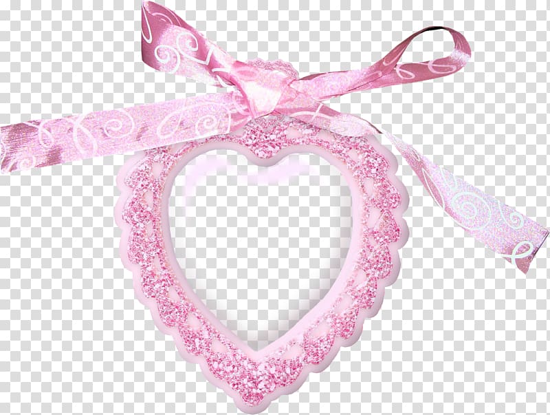 Pink Ribbon Shoelace knot , Pink Ribbon Heart Frame transparent background PNG clipart