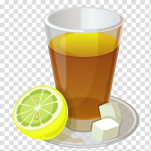 Iced tea Green tea Sweet tea , Cartoon lemon transparent background PNG clipart