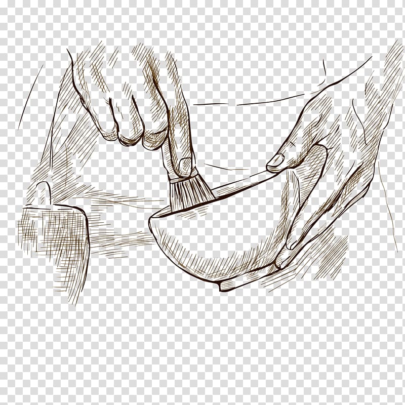 Drawing Sketch, Tea processing transparent background PNG clipart