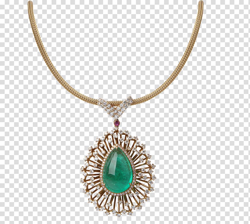 Necklace Emerald Gemstone Jewellery, Emerald pendant transparent background PNG clipart