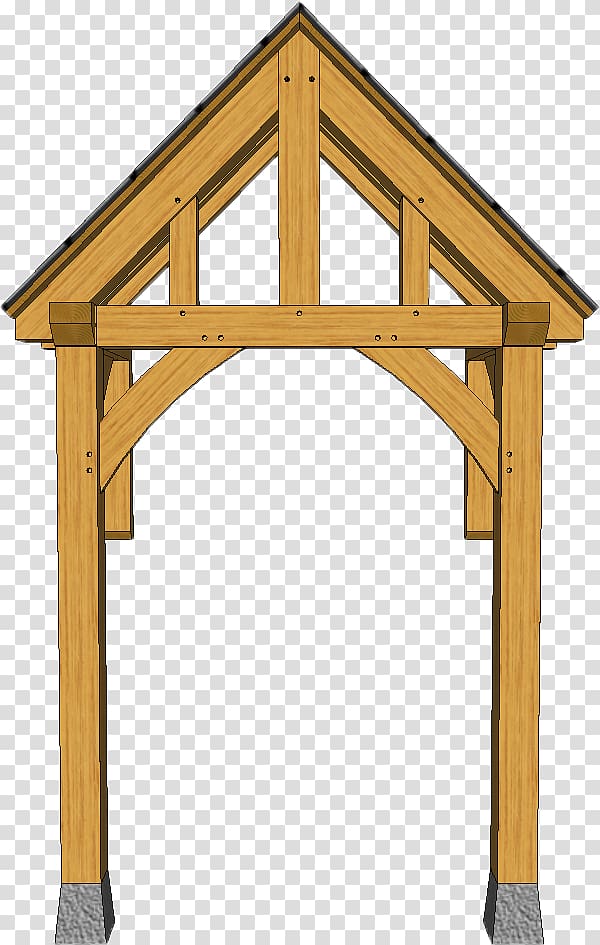 King post Porch Truss Pergola, wooden truss transparent background PNG clipart