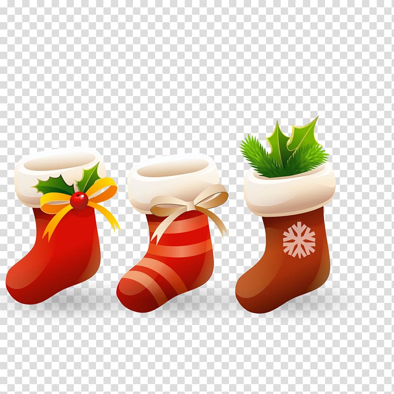 Santa Claus Christmas ing , Christmas socks transparent background PNG clipart