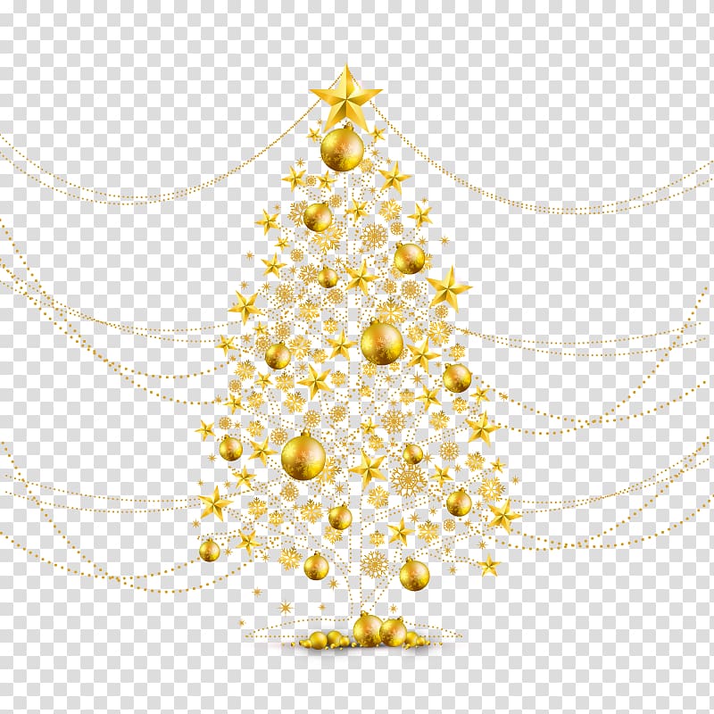 Christmas tree Christmas ornament O Tannenbaum, Gold Christmas Tree transparent background PNG clipart