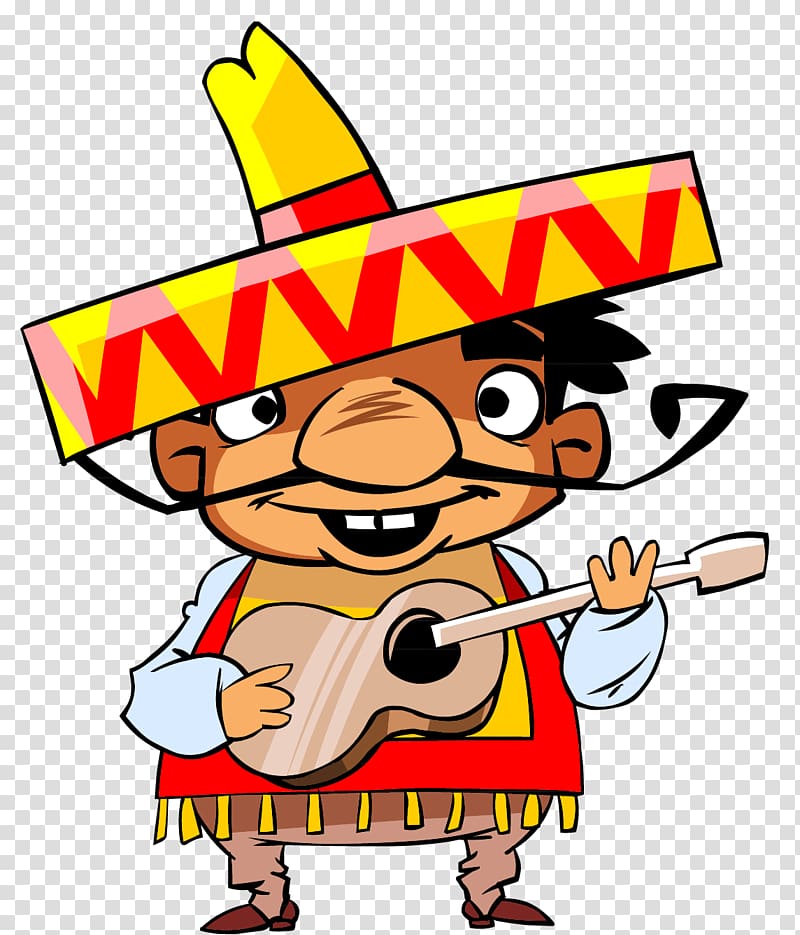 Mexican cuisine graphics Cartoon Mexicans, funny grateful person transparent background PNG clipart