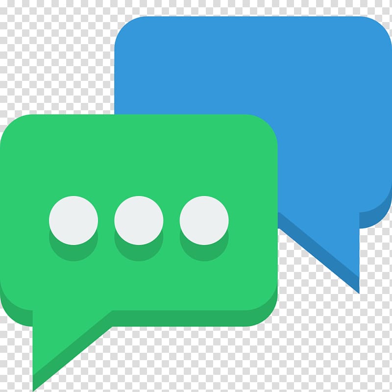 blue and green chat box icons, angle green font, Bubbles alt transparent background PNG clipart