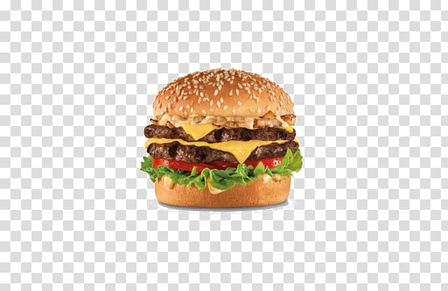 Cheeseburger Hamburger Chicken sandwich French fries Hardee\'s, Menu transparent background PNG clipart