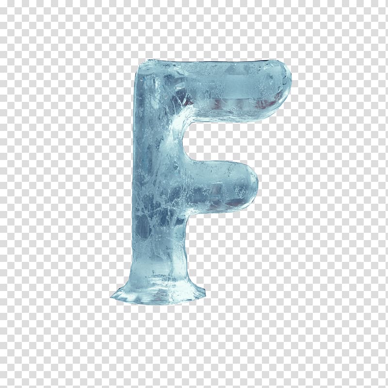 frozen alphabet letter F cutout, Ice crystals Letter case, Crystal ice capital letters F transparent background PNG clipart