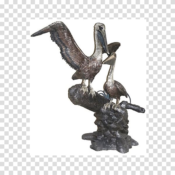 Bronze sculpture Pelican Statue, Garden Fountain transparent background PNG clipart