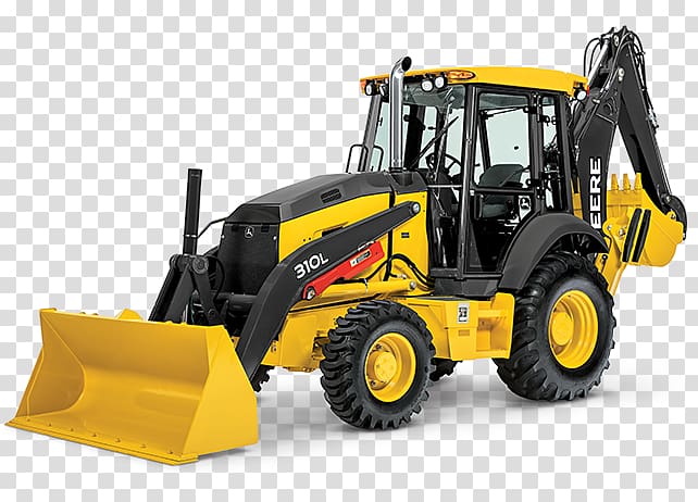 John Deere Backhoe loader Heavy Machinery, Twowheel Tractor transparent background PNG clipart