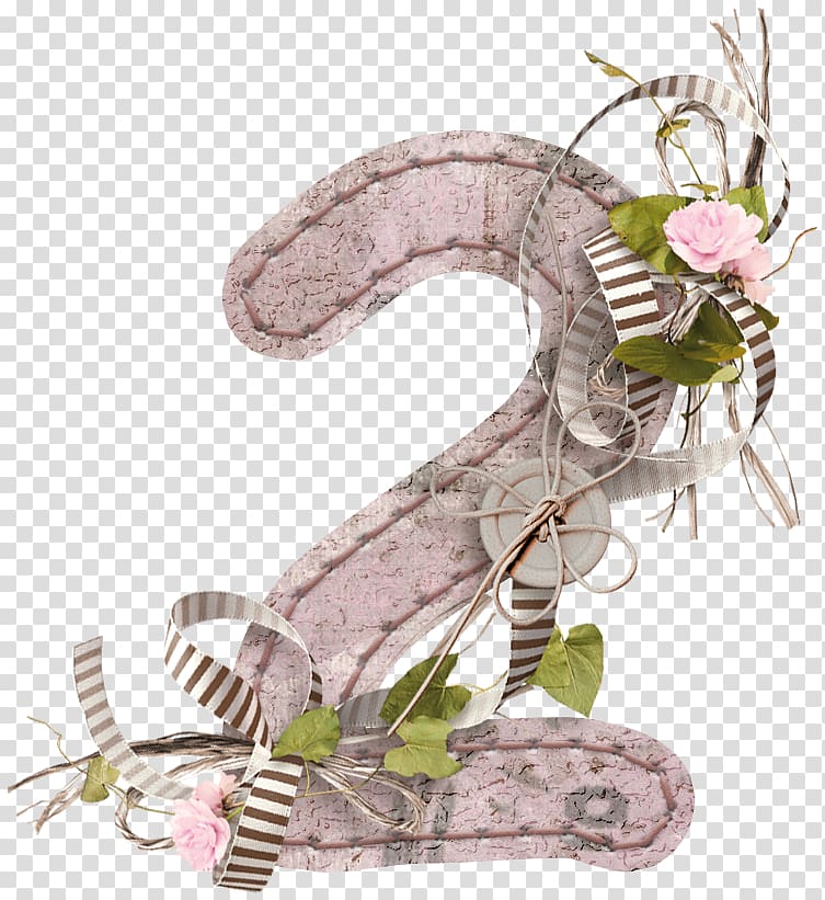 Flower Number Numerical digit, Floral decoration number 2 transparent background PNG clipart
