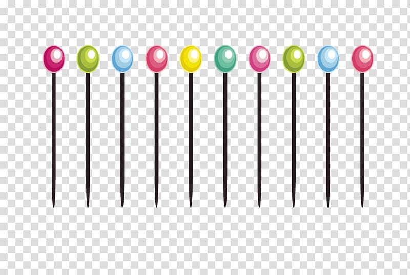 Graphic design Sewing needle Pin, Multicolored pins transparent background PNG clipart
