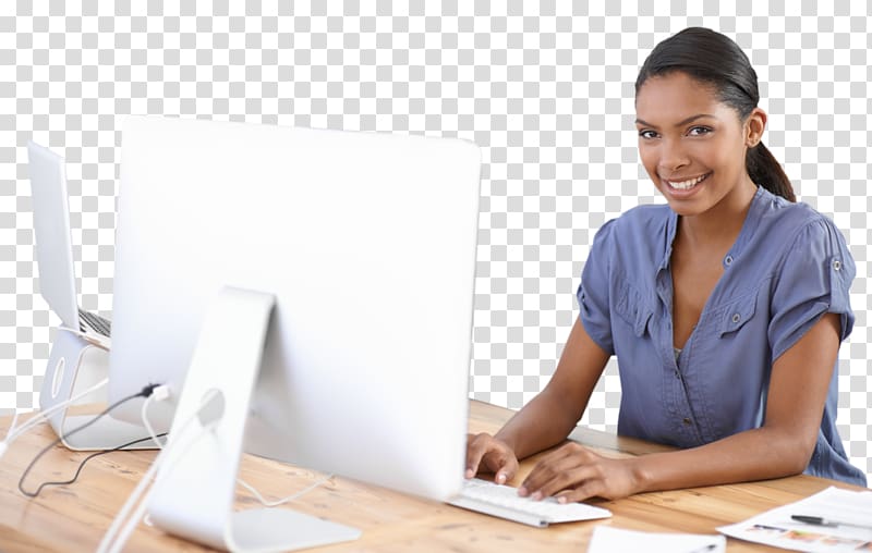Computer Office Woman Secretary, Computer transparent background PNG clipart