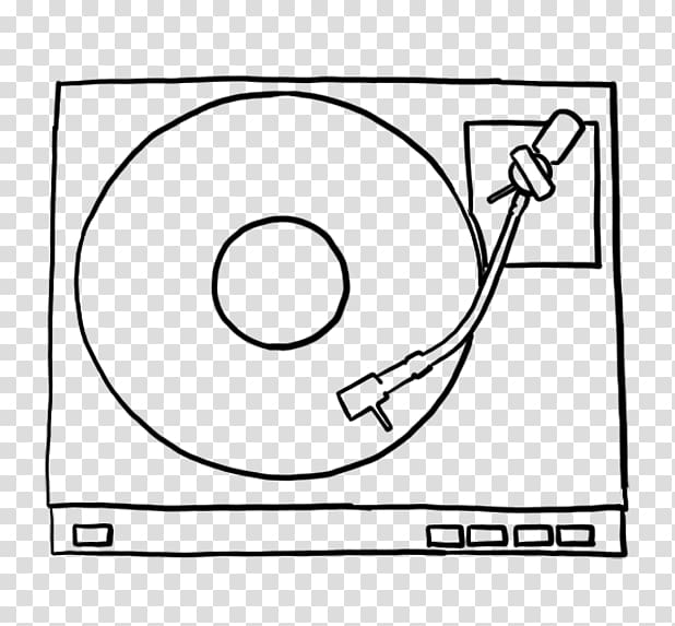 Line art Drawing Phonograph record Disc jockey, record player transparent background PNG clipart
