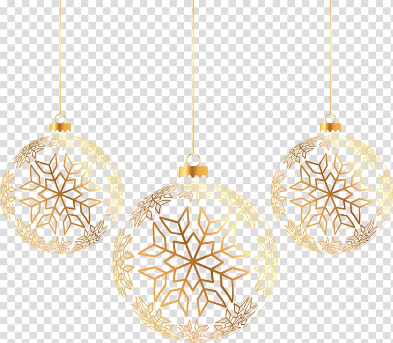 thee gold-colored ornaments illustration, Golden Christmas Ball transparent background PNG clipart