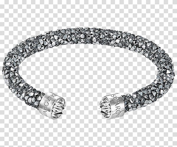 Earring Bracelet Swarovski AG Jewellery Bangle, Swarovski jewelry black bracelet opening transparent background PNG clipart