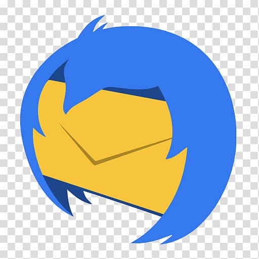 Mozilla Thunderbird logo, blue symbol yellow circle, Communication thunderbird transparent background PNG clipart