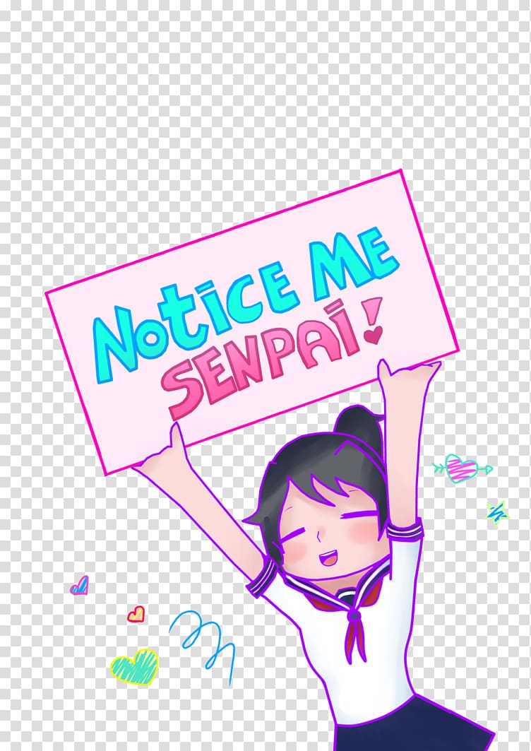 Illustration Graphic design Smile, notice me senpai transparent background PNG clipart