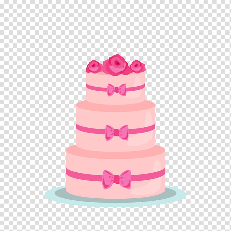 3-layer birthday cake illustration, Wedding cake Layer cake Cupcake Birthday cake, pink cake transparent background PNG clipart