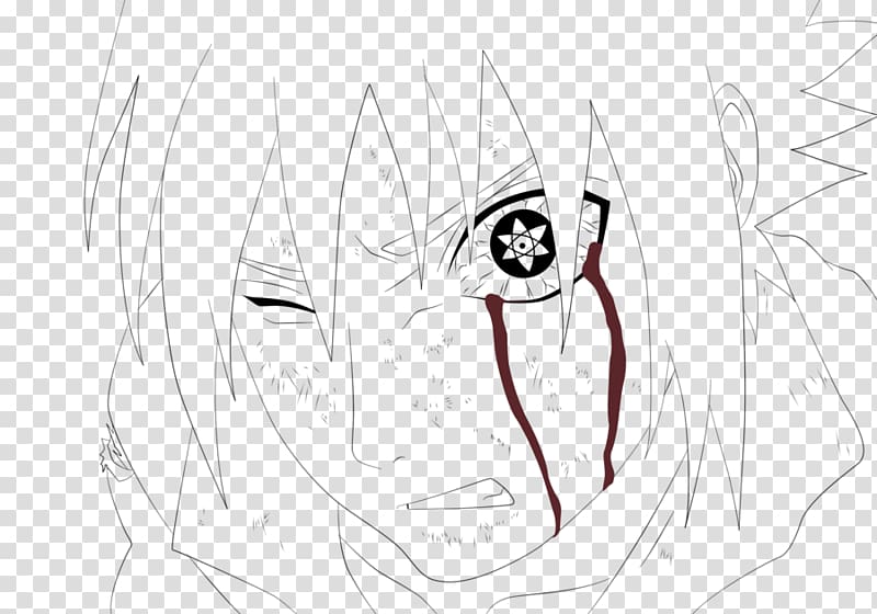 Line art Sasuke Uchiha Itachi Uchiha Drawing Naruto, naruto, angle, white,  face png