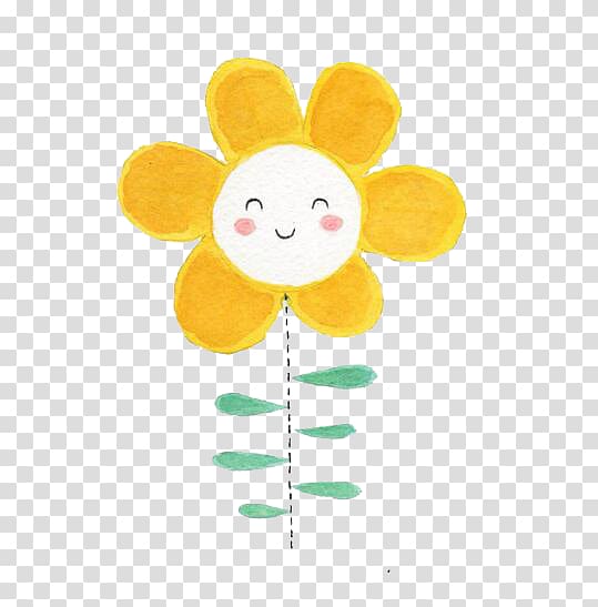 Flower Happiness Art , Yellow sunflower transparent background PNG clipart