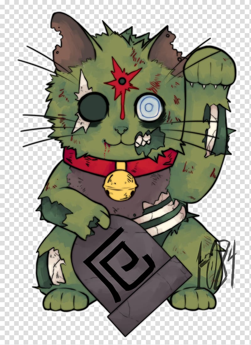 Cat Maneki-neko Zombie, maneki neko transparent background PNG clipart