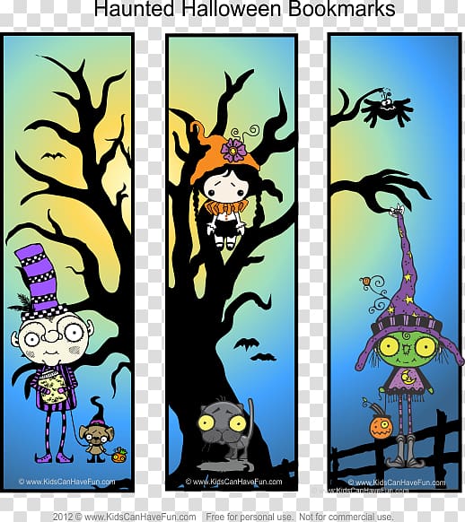 Bookmark Cartoon Paper, halloween high-grade door transparent background PNG clipart