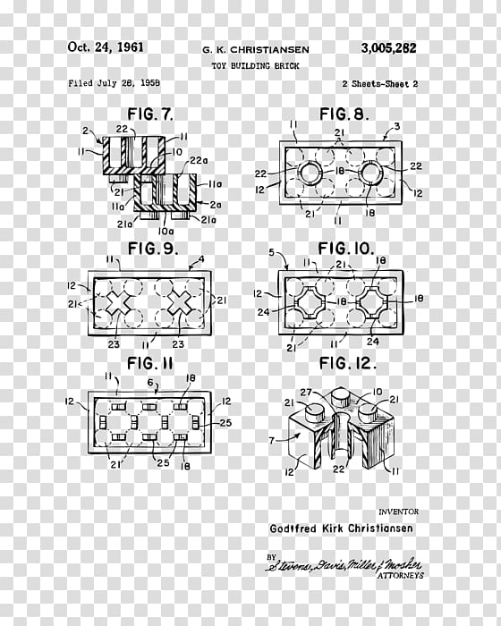 The Lego Group Patent drawing Toy, patent transparent background PNG clipart