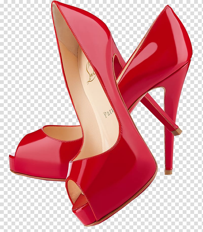 Court shoe High-heeled footwear Peep-toe shoe Patent leather, louboutin transparent background PNG clipart
